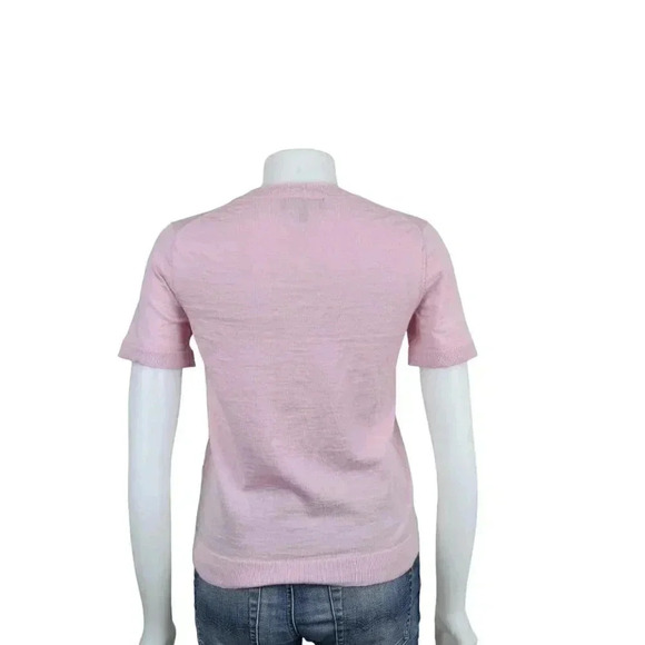 Banana Republic Merino Wool Short Sleeve  Sweater Lightweight Pink Size Small - Picture 5 of 9